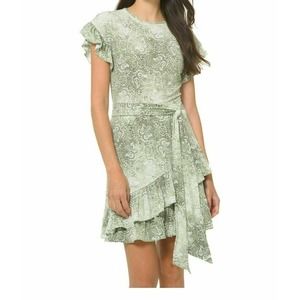 Michael Kors Women's 1X Green Tie Paisley Dress